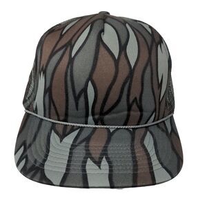 The Mad Hatter Men's Snapback Mesh Back Hat Fits All Striped Logo Polyester